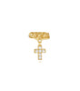 Cross Tassel Pendant Earrings with Cubic Zirconia - Ruth