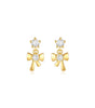 Cross Tassel Pendant Earrings with Cubic Zirconia - Ruth
