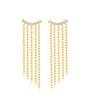 Cross Tassel Pendant Earrings with Cubic Zirconia - Ruth